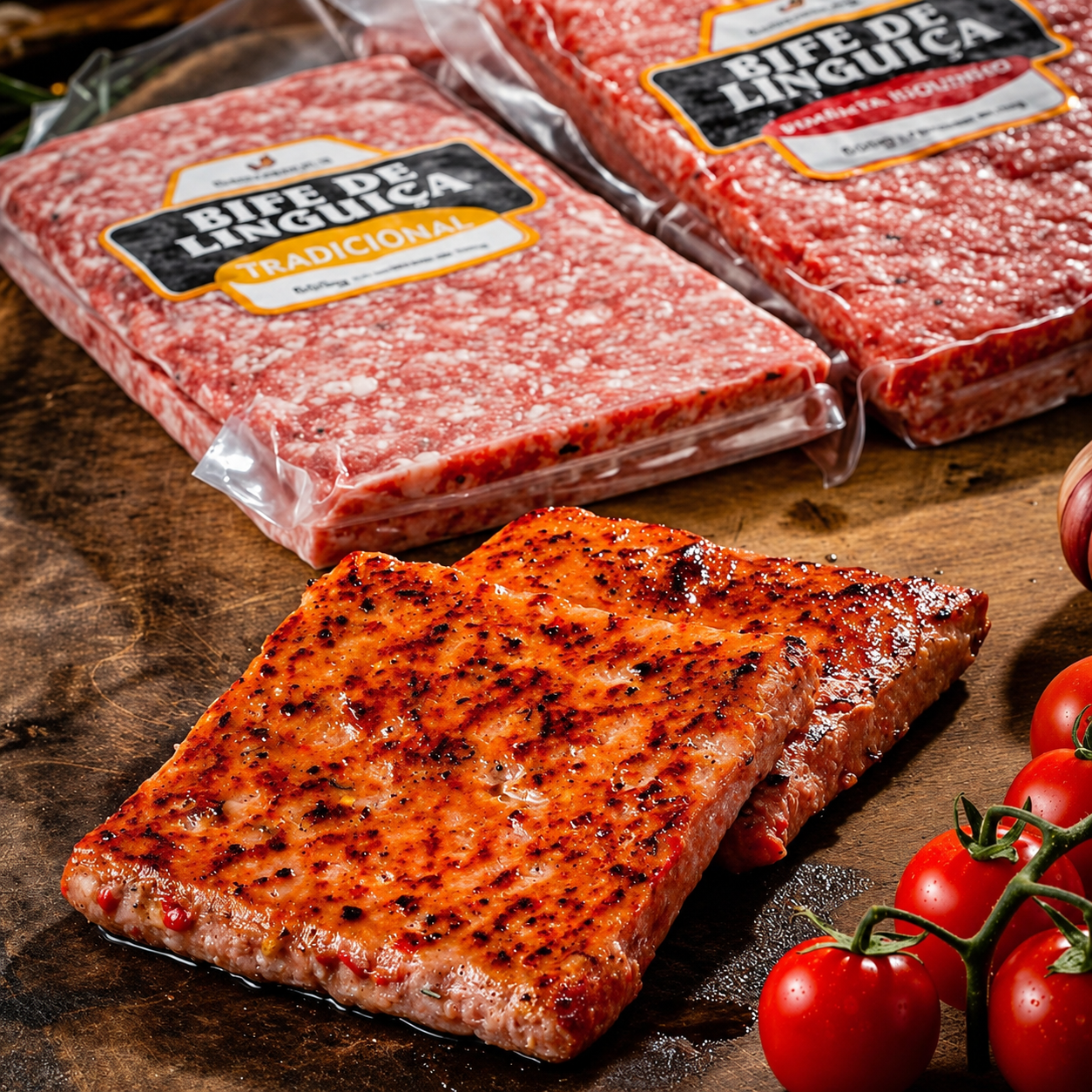 Bife de linguiça suína